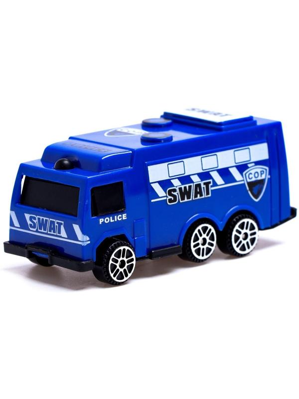 Грузовик инерционный «Полиция», с техникой, МИКС