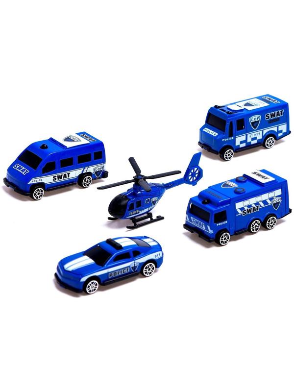 Грузовик инерционный «Полиция», с техникой, МИКС