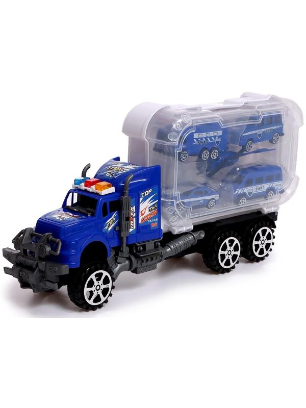 Грузовик инерционный «Полиция», с техникой, МИКС