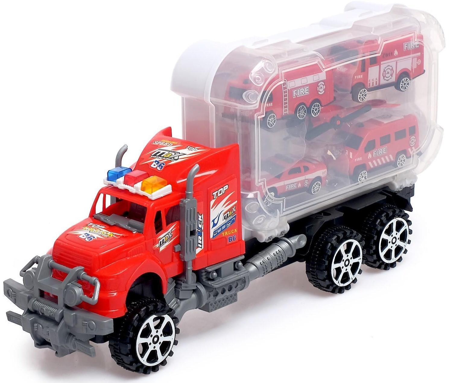 Грузовик инерционный «Пожарная служба», с техникой, МИКС