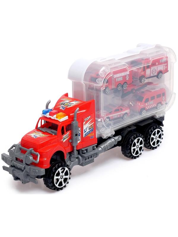 Грузовик инерционный «Пожарная служба», с техникой, МИКС