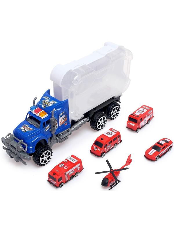 Грузовик инерционный «Пожарная служба», с техникой, МИКС