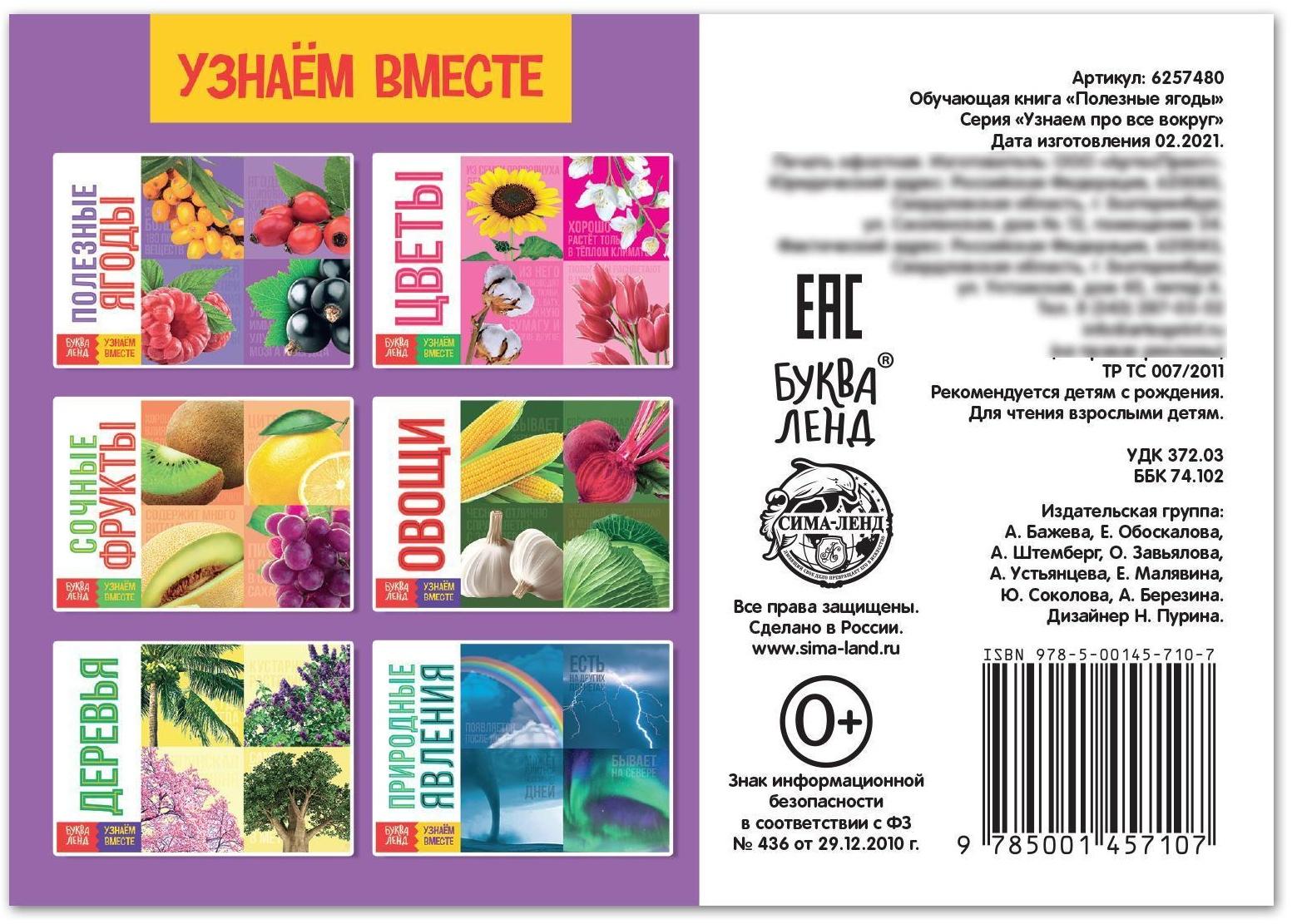 Обучающая книга «Полезные ягоды», 20 стр.