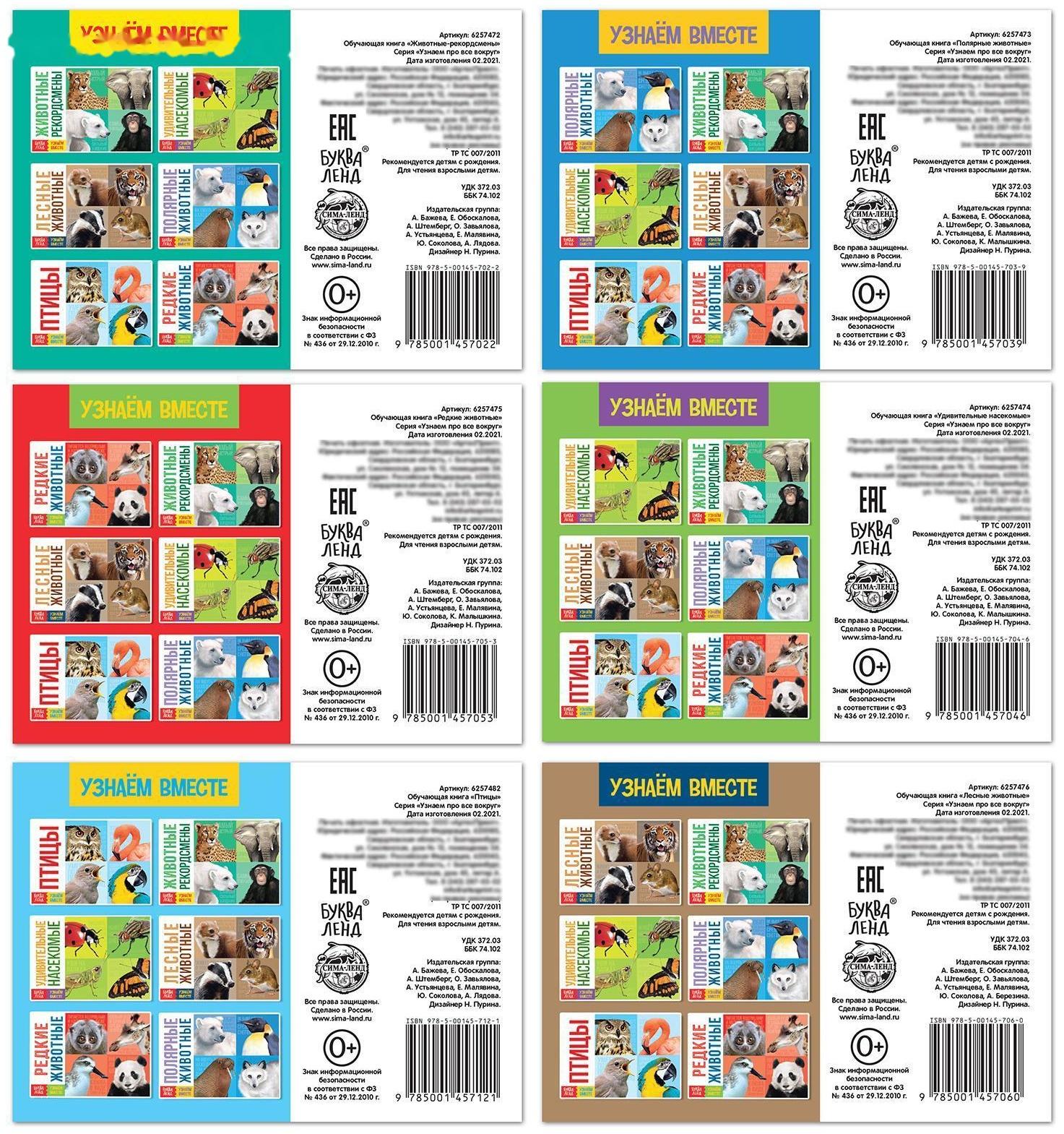 Обучающие книги набор «Удивительный мир» 6 шт. по 20 стр.