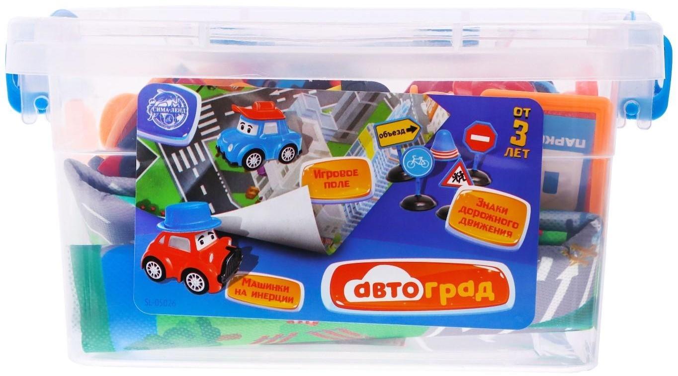 Набор инерционных машин «Город», 8 машинок, коврик и дорожные знаки