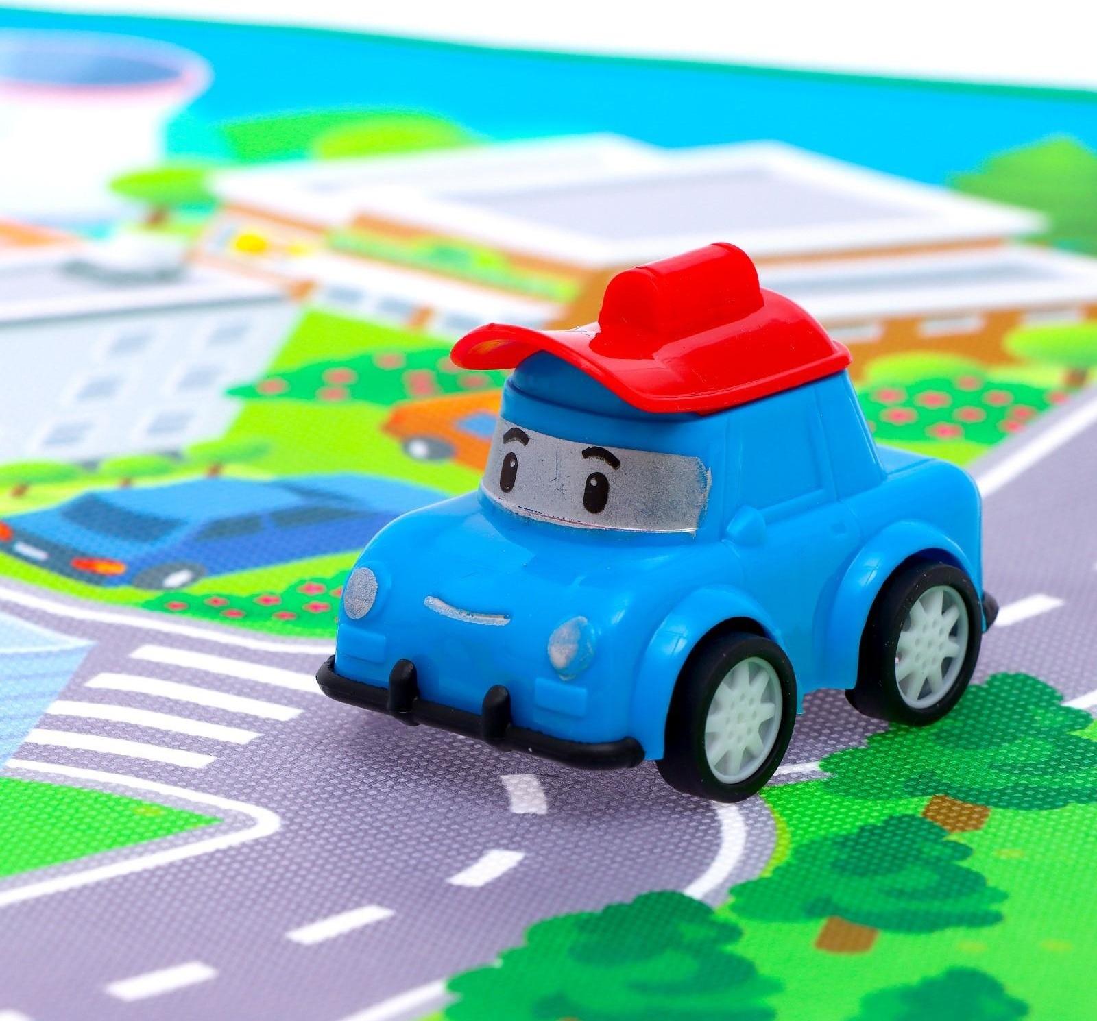 Набор инерционных машин «Город», 8 машинок, коврик и дорожные знаки