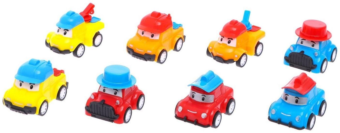 Набор инерционных машин «Город», 8 машинок, коврик и дорожные знаки