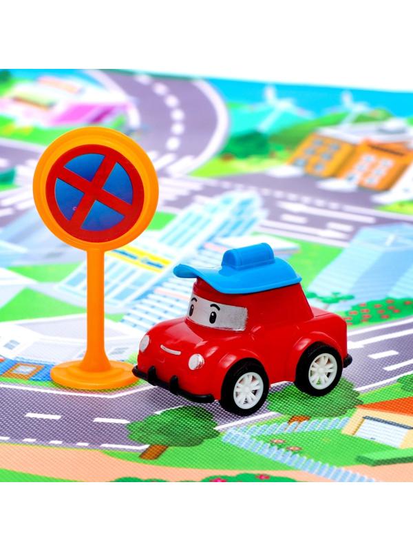 Набор инерционных машин «Город», 8 машинок, коврик и дорожные знаки