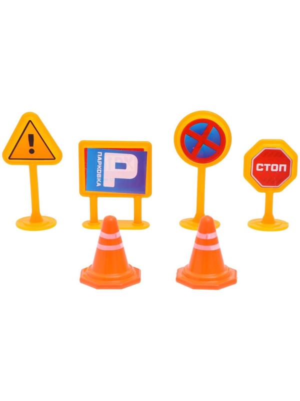 Набор инерционных машин «Город», 8 машинок, коврик и дорожные знаки