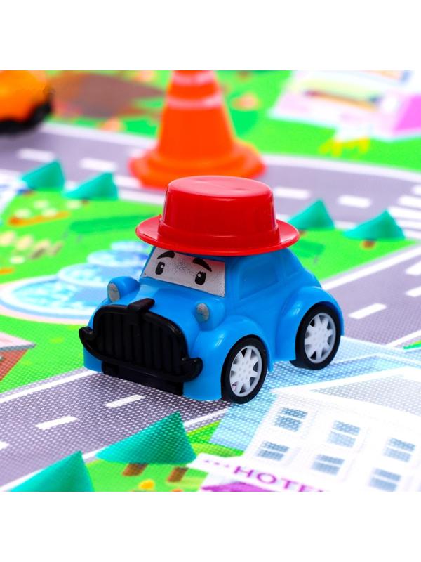 Набор инерционных машин «Город», 8 машинок, коврик и дорожные знаки