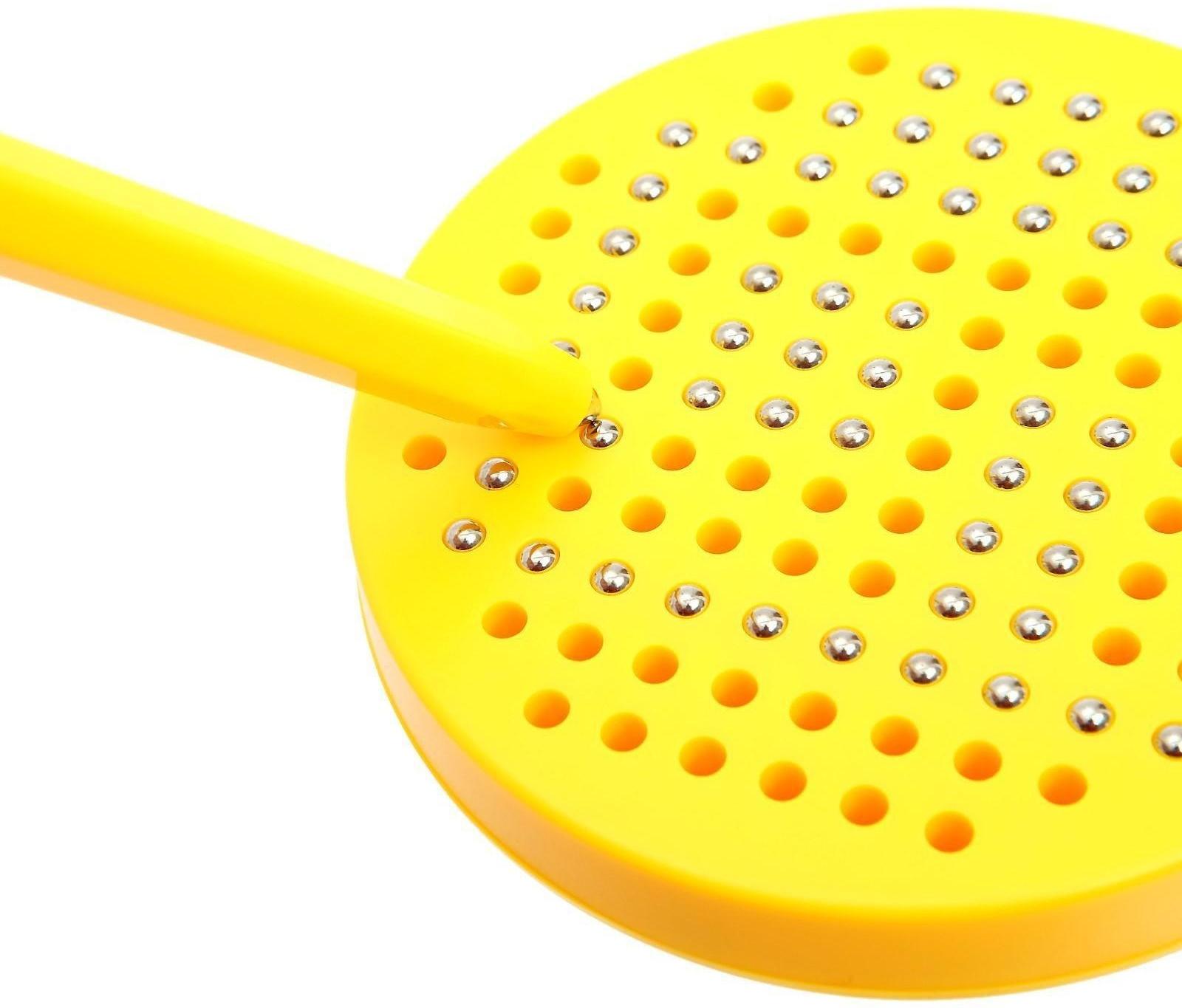 Планшет обучающий «Магнитное рисование», 120 отверстий, цвет жёлтый