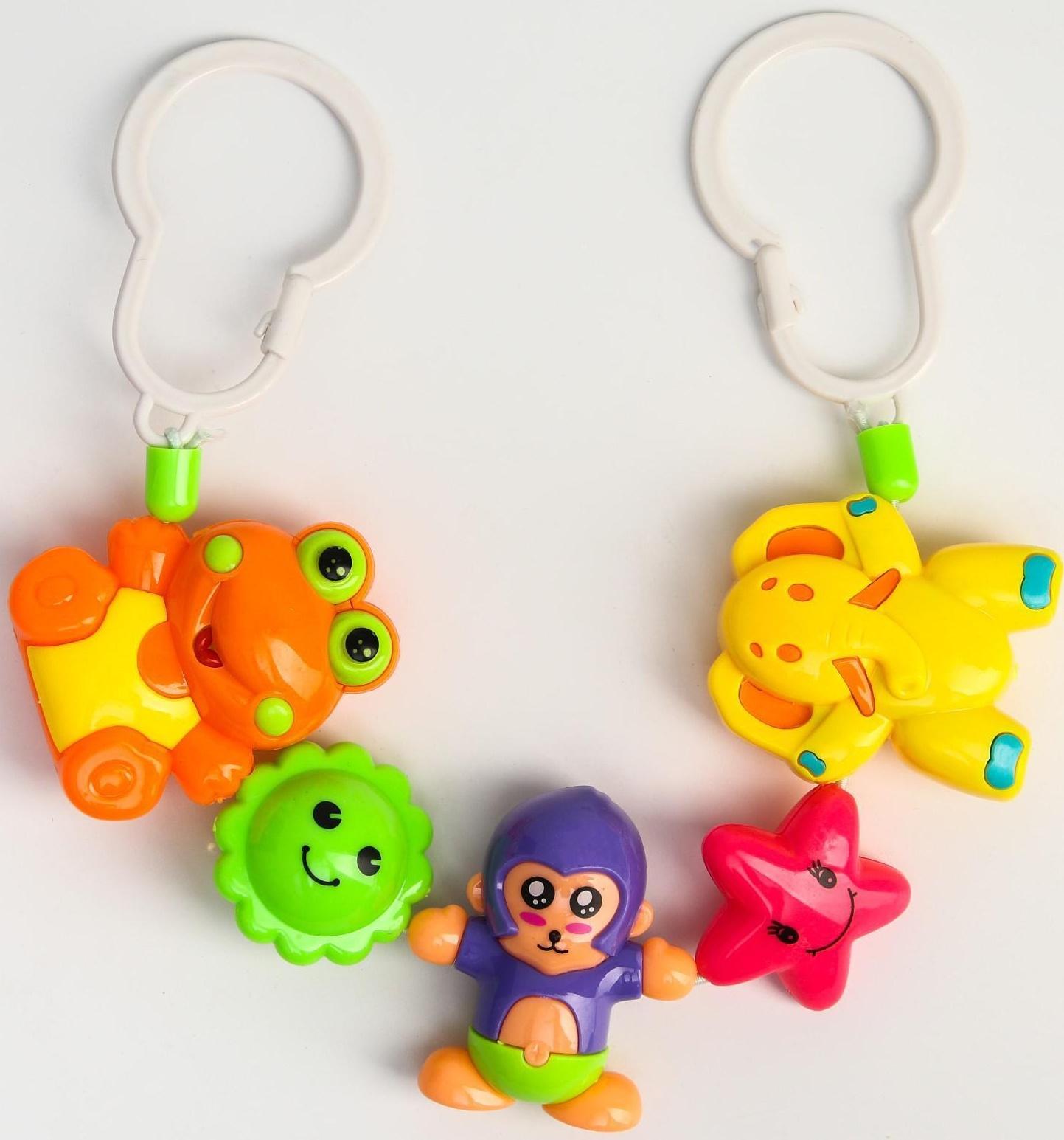 Растяжка на коляску/кроватку «Дружба», 3 игрушки, цвет МИКС, 49 -64 см