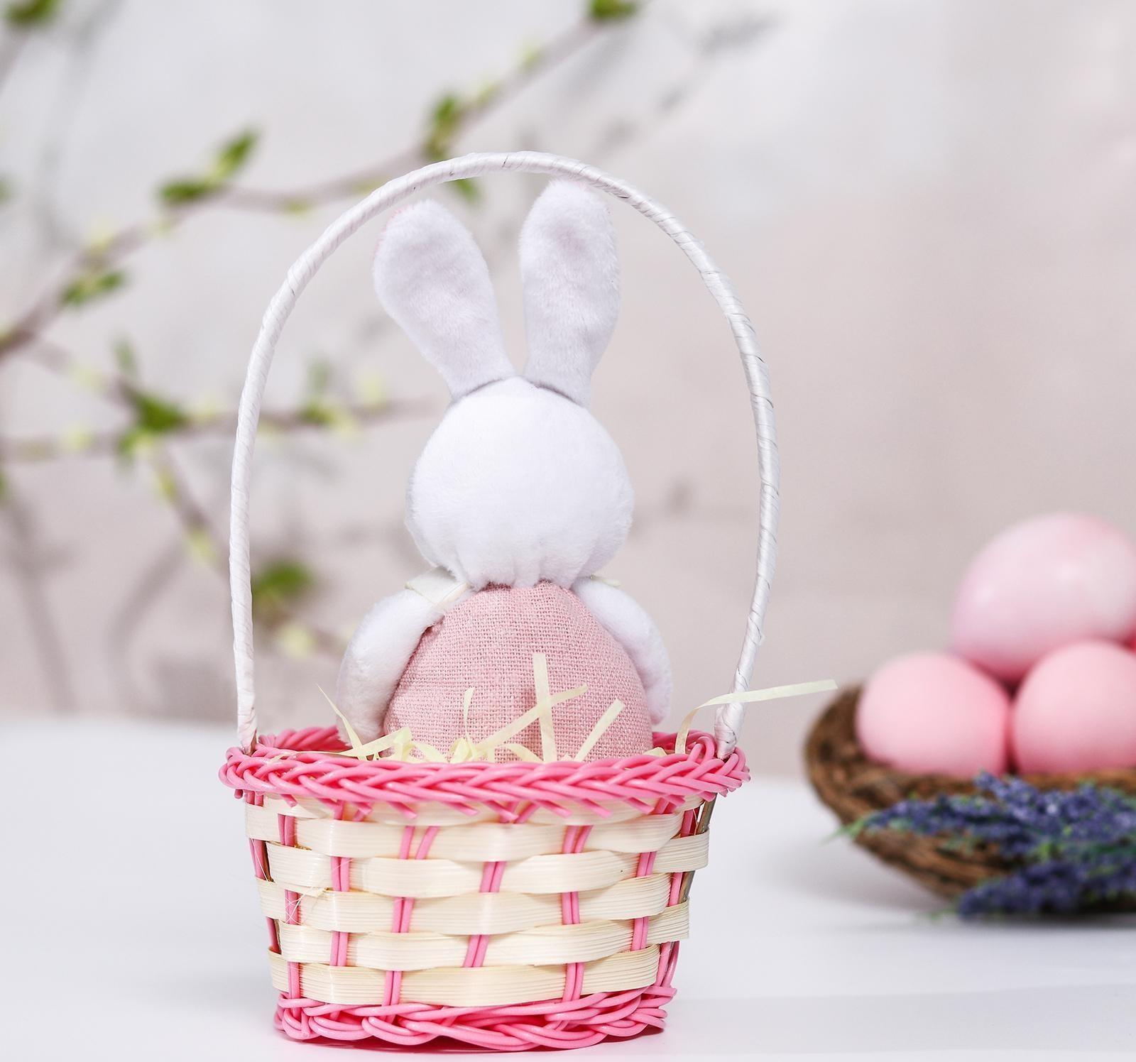 Мягкая игрушка «Зайка в костюме», цвет розовый