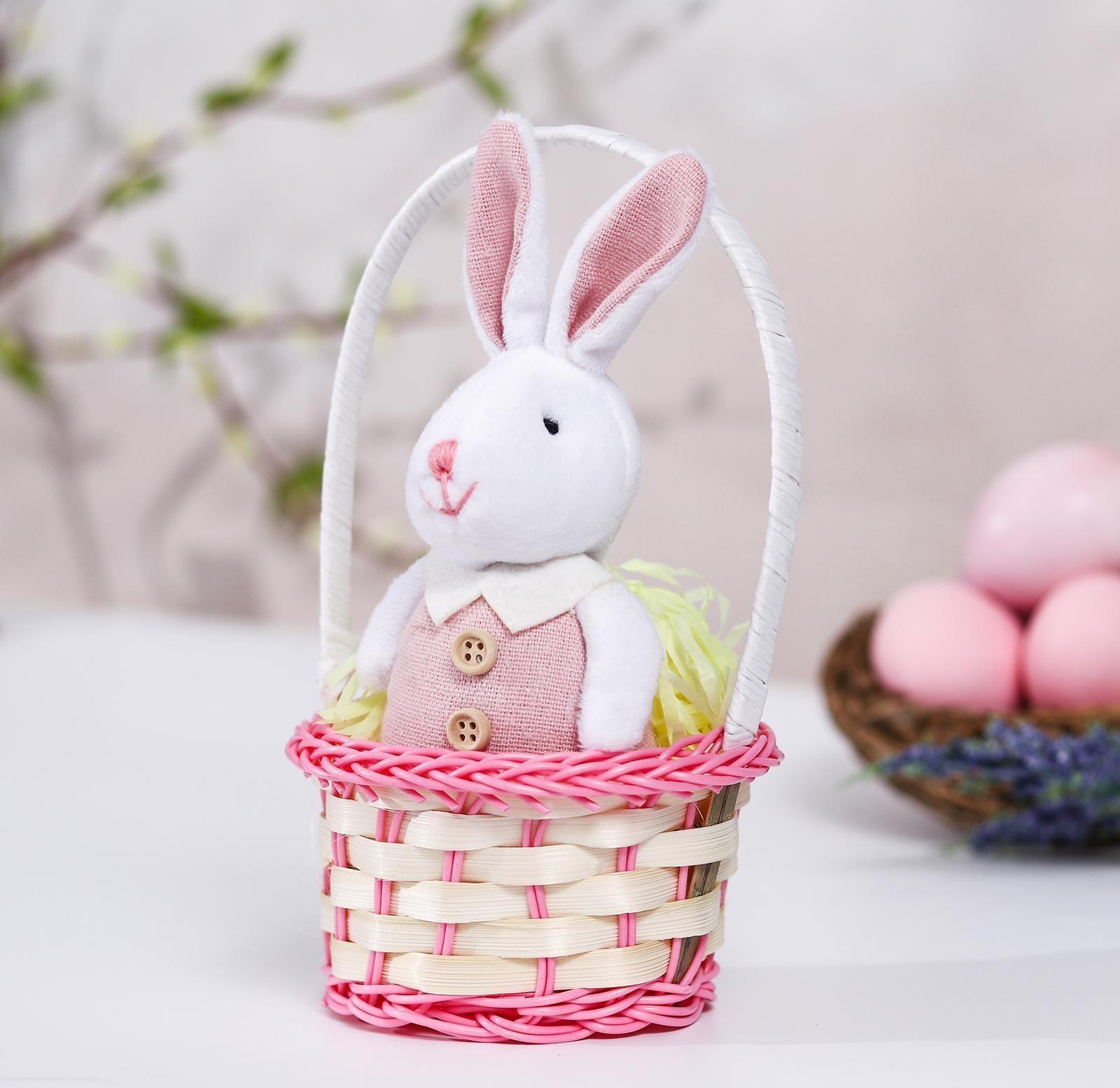 Мягкая игрушка «Зайка в костюме», цвет розовый