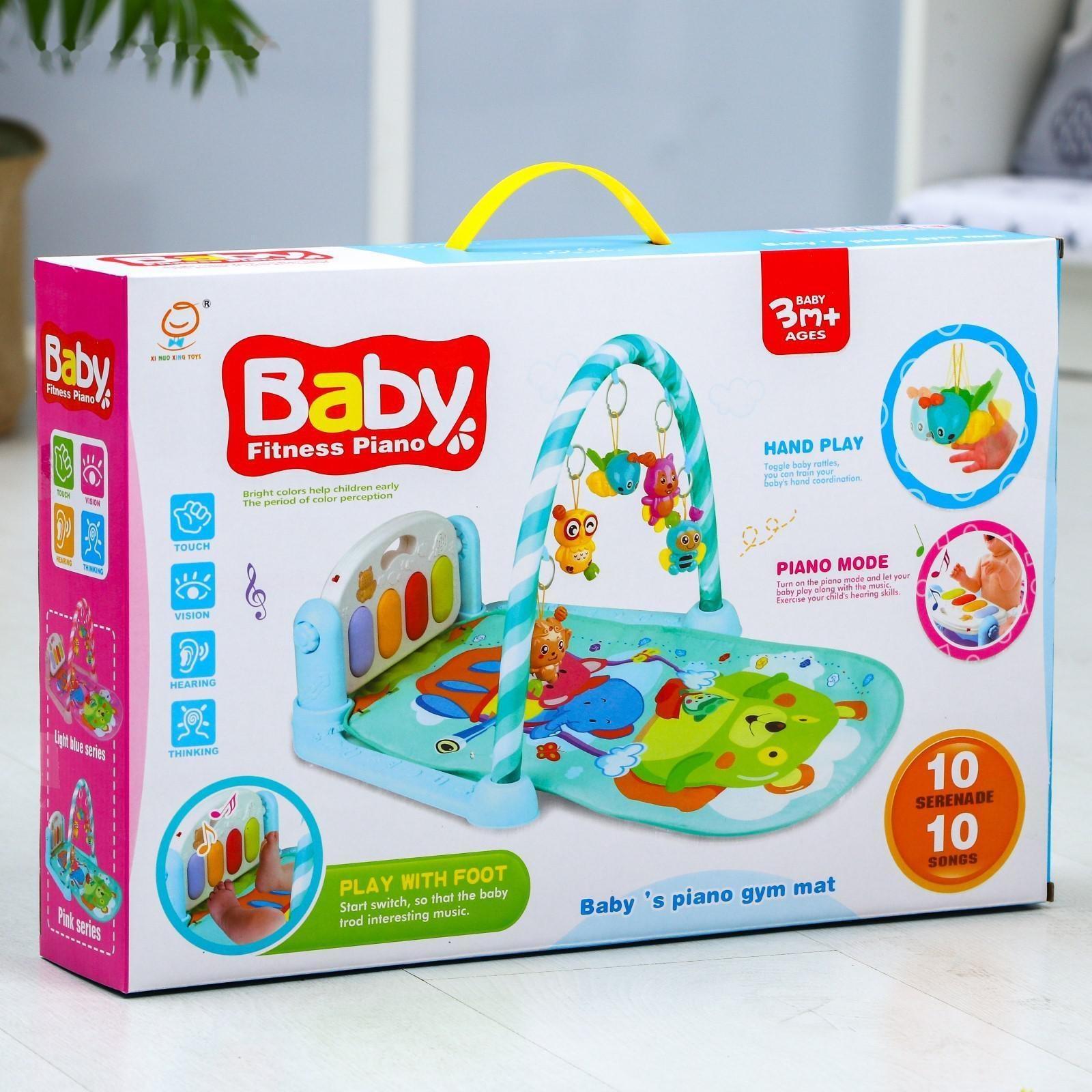 Развивающий коврик «Давай играть», с пианино, голубой