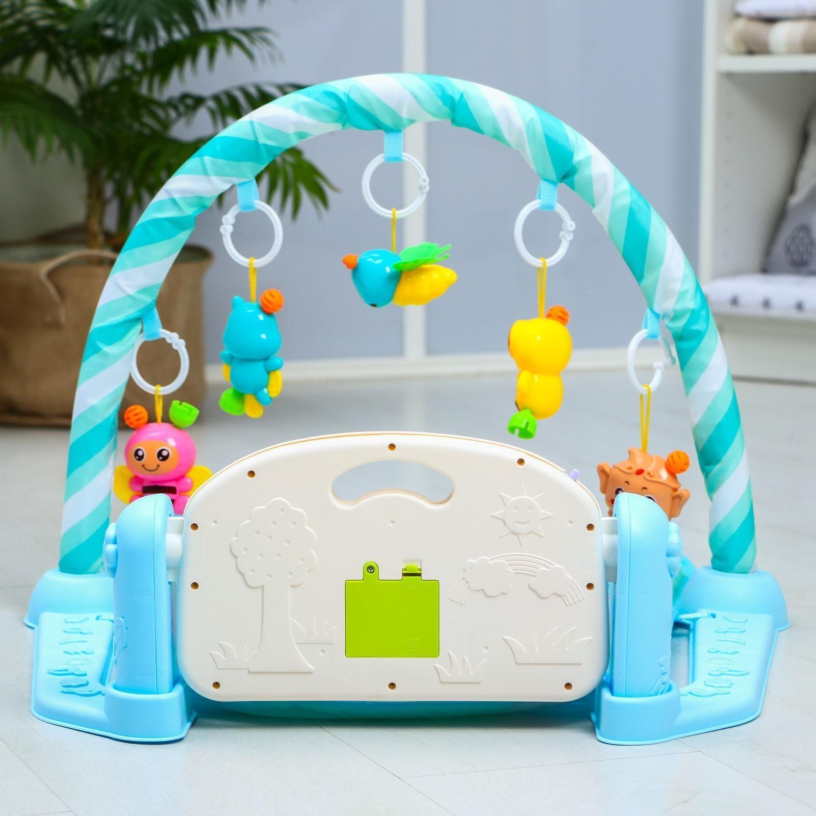 Развивающий коврик «Давай играть», с пианино, голубой