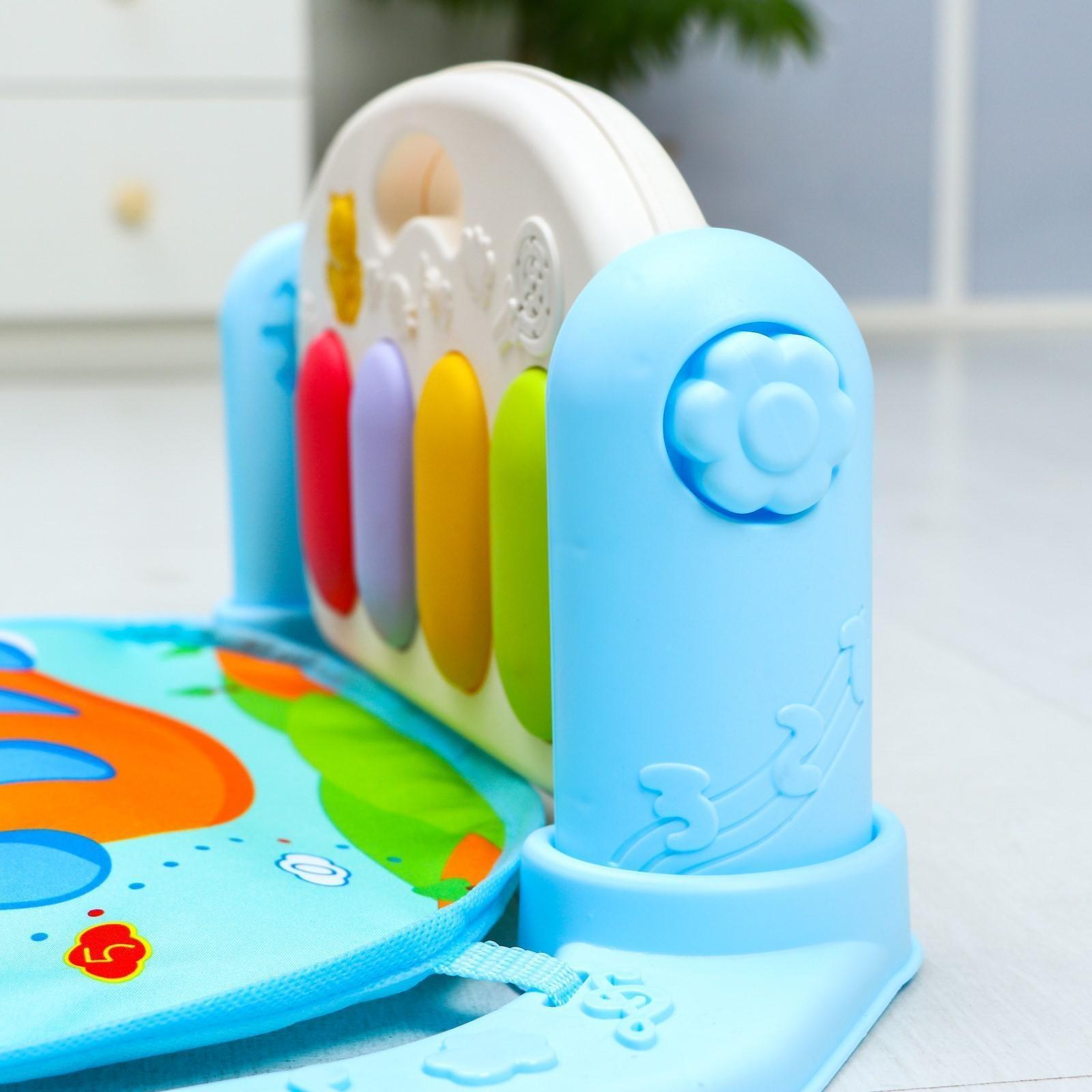 Развивающий коврик «Давай играть», с пианино, голубой