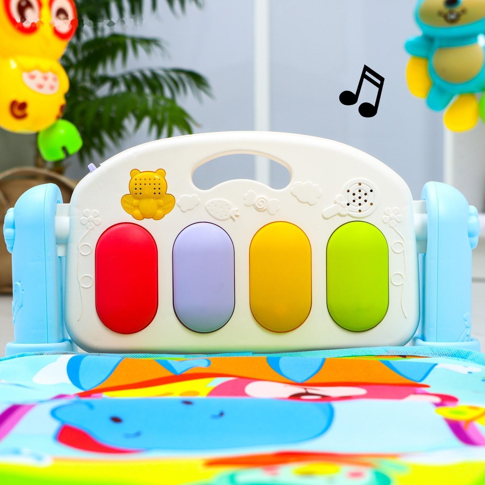 Развивающий коврик «Давай играть», с пианино, голубой