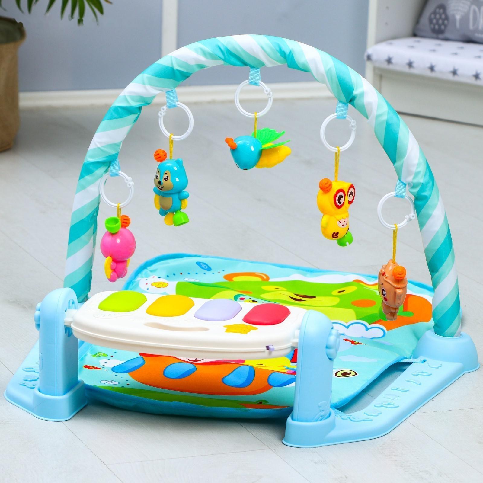 Развивающий коврик «Давай играть», с пианино, голубой