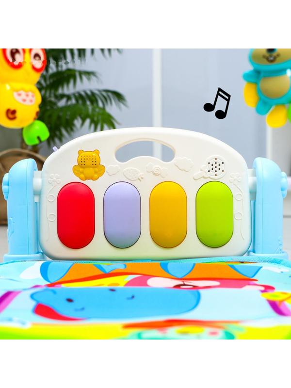 Развивающий коврик «Давай играть», с пианино, голубой