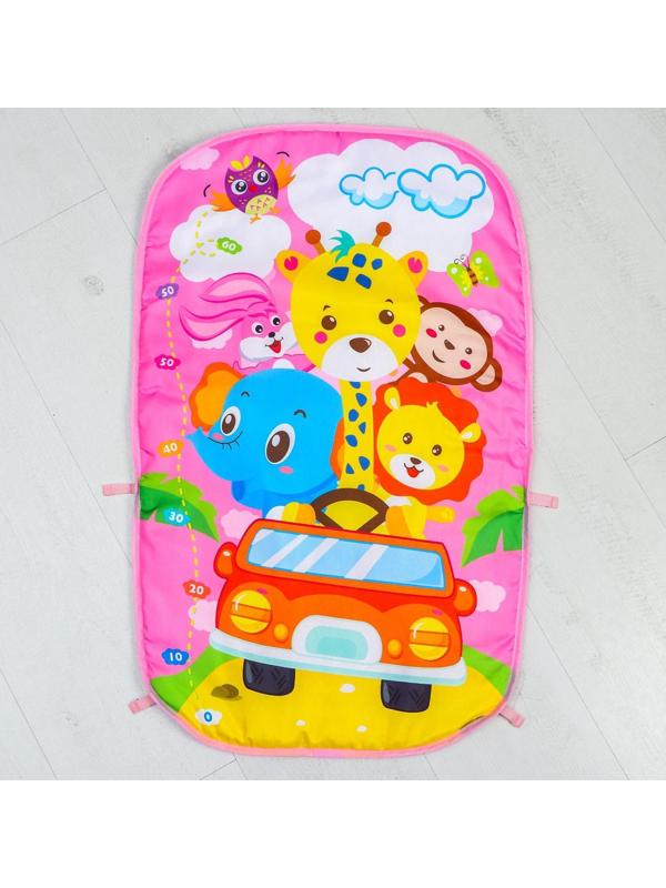Развивающий коврик «Жирафик», с пианино, розовый