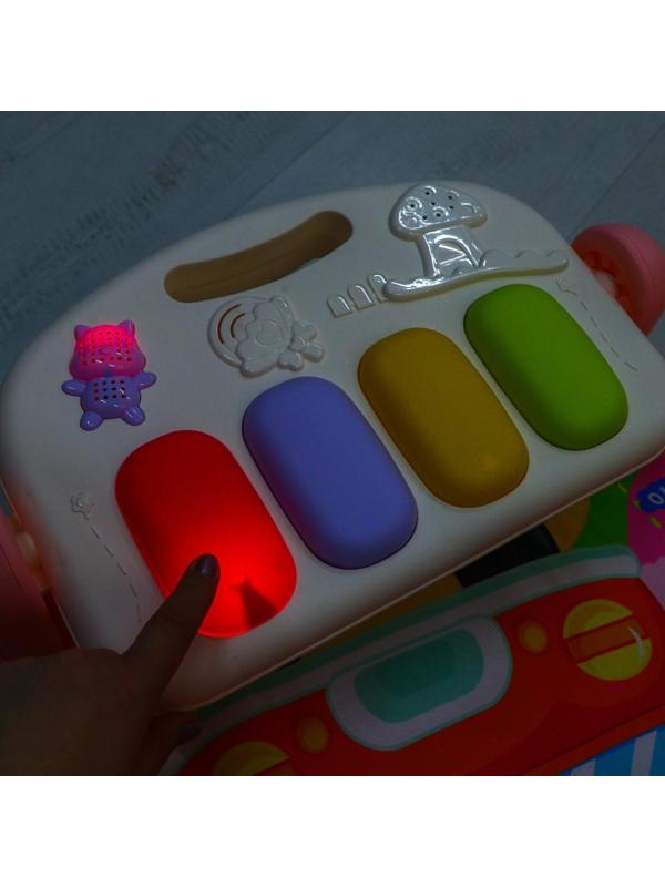 Развивающий коврик «Жирафик», с пианино, розовый