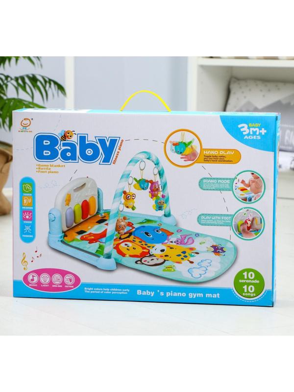 Развивающий коврик «Жирафик», с пианино, розовый