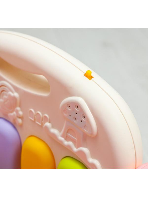 Развивающий коврик «Жирафик», с пианино, розовый