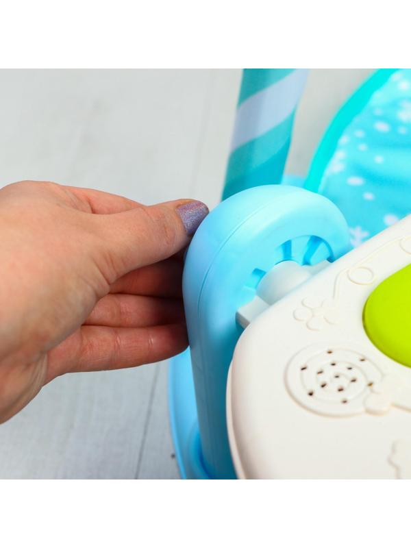 Развивающий коврик «Зимние игры», с пианино, круглый, голубой