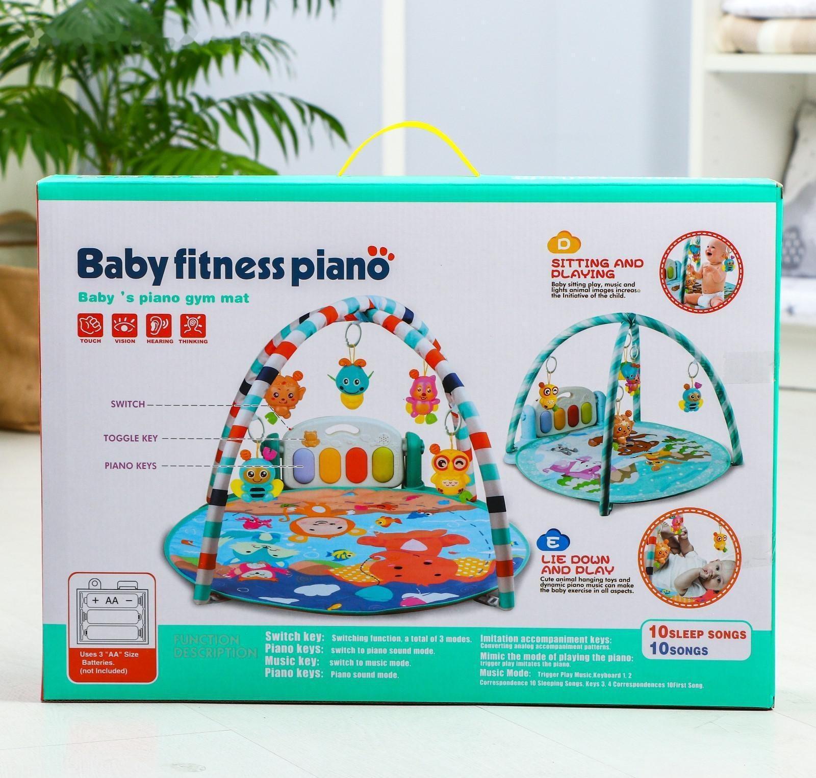 Развивающий коврик «Игра малыша», с пианино, круглый, голубой