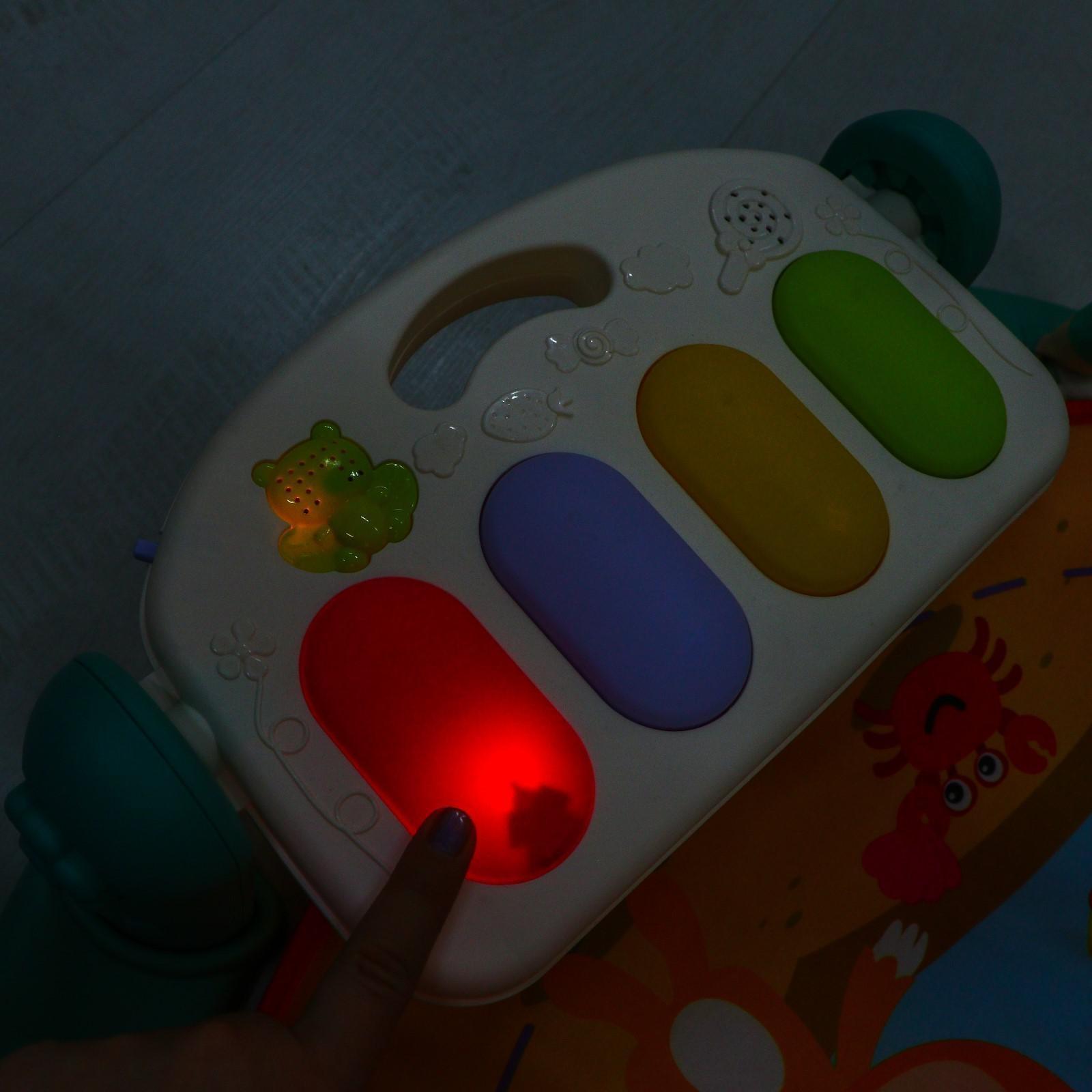 Развивающий коврик «Игра малыша», с пианино, круглый, голубой