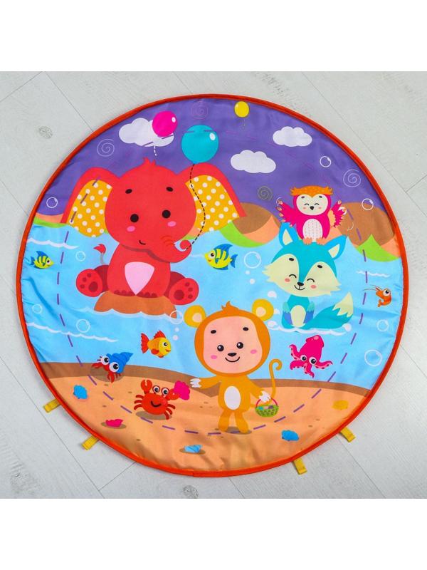 Развивающий коврик «Игра малыша», с пианино, круглый, голубой