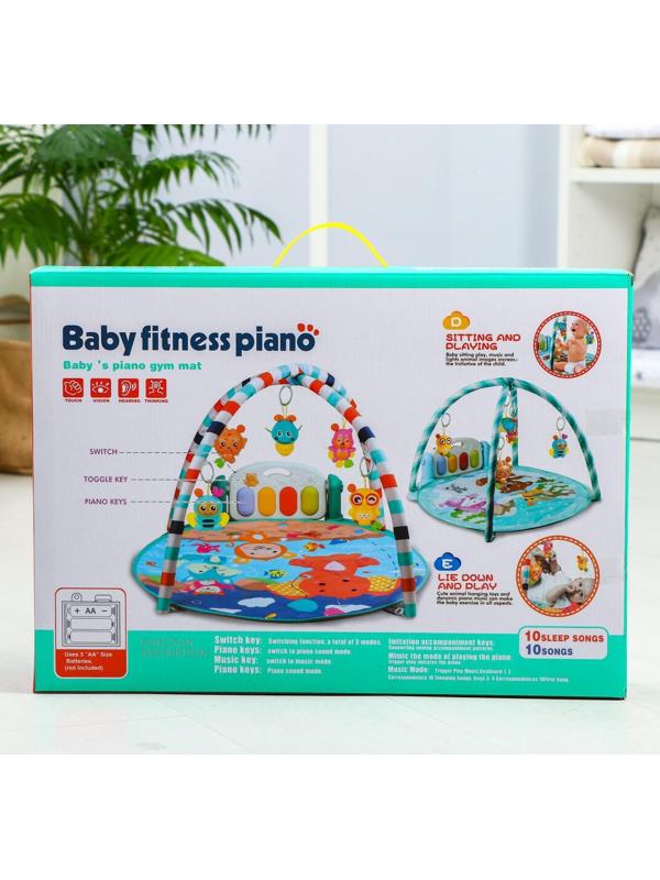 Развивающий коврик «Игра малыша», с пианино, круглый, голубой