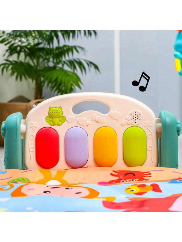 Развивающий коврик «Игра малыша», с пианино, круглый, голубой