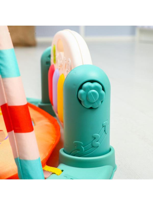 Развивающий коврик «Игра малыша», с пианино, круглый, голубой