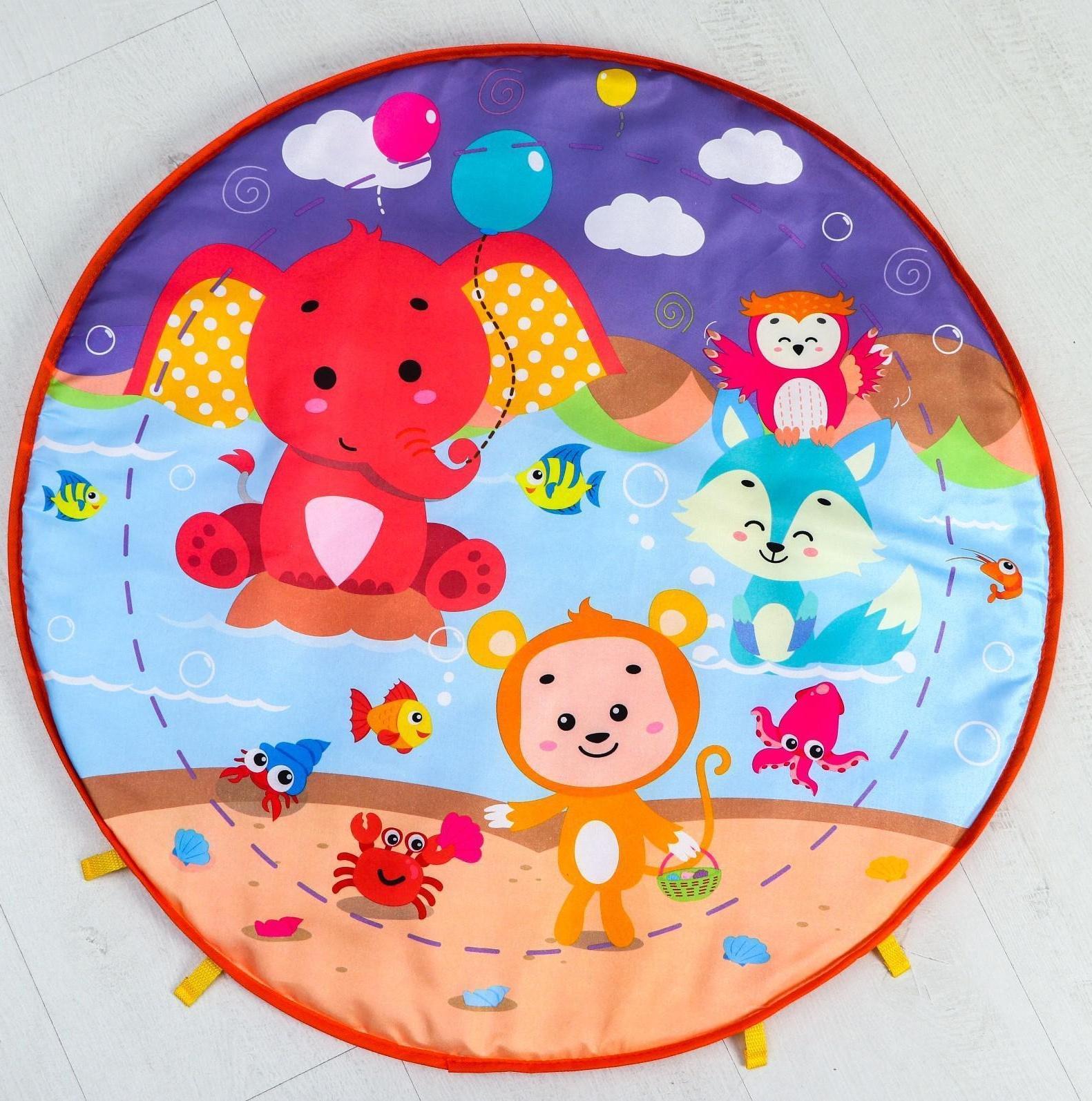 Развивающий коврик «Игра малыша», с пианино, круглый, розовый