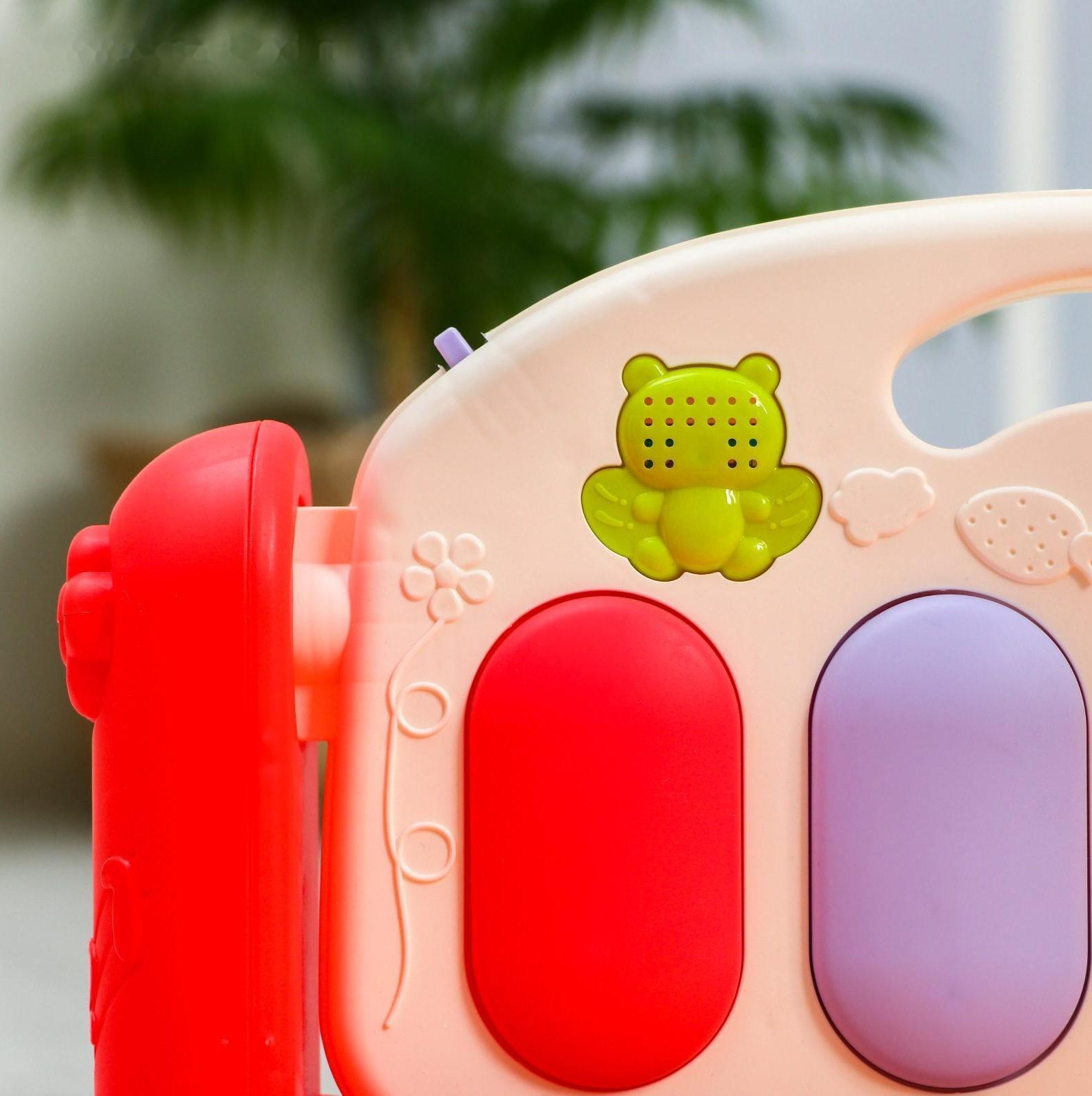 Развивающий коврик «Игра малыша», с пианино, круглый, розовый