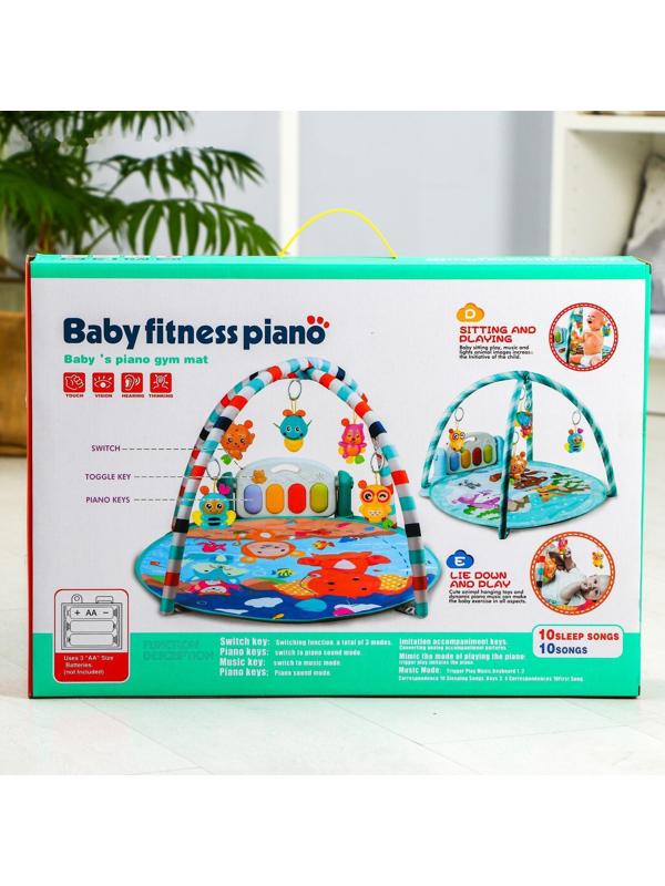 Развивающий коврик «Игра малыша», с пианино, круглый, розовый