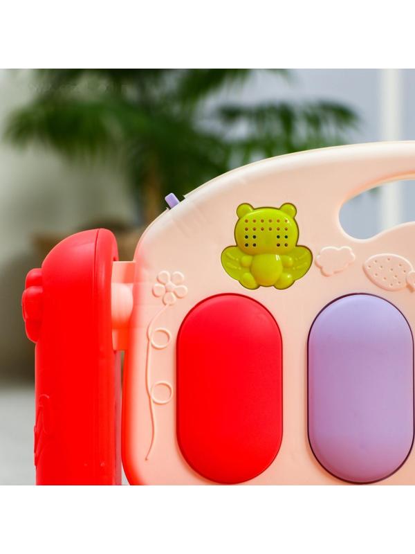 Развивающий коврик «Игра малыша», с пианино, круглый, розовый