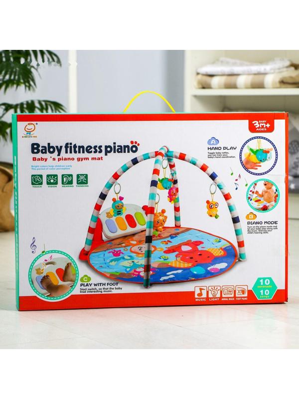 Развивающий коврик «Игра малыша», с пианино, круглый, розовый