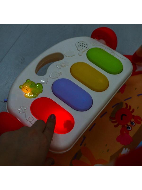 Развивающий коврик «Игра малыша», с пианино, круглый, розовый