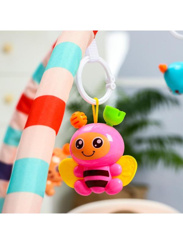 Развивающий коврик «Игра малыша», с пианино, круглый, розовый