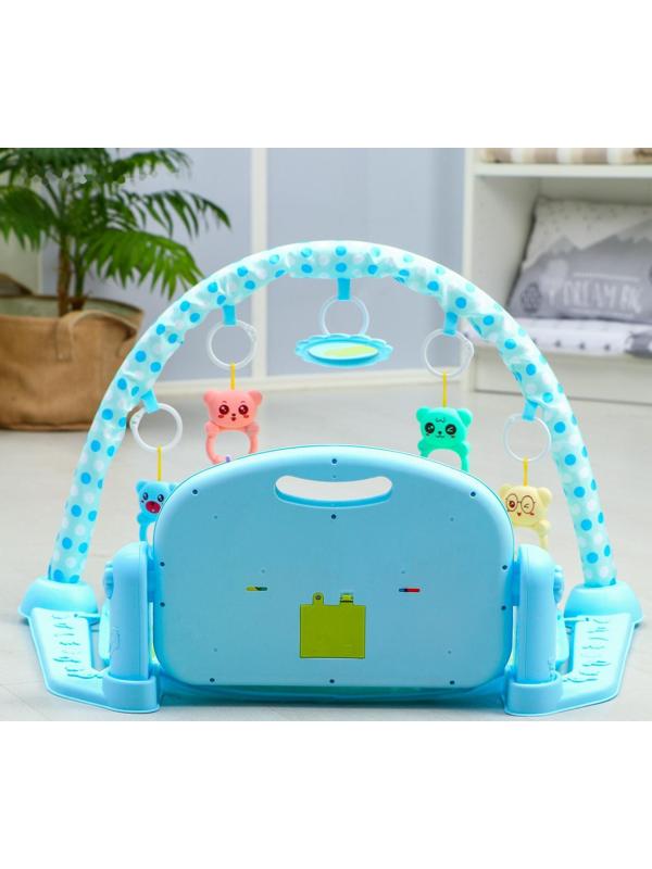 Развивающий коврик «Лев», с пианино, голубой