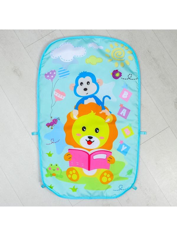 Развивающий коврик «Лев», с пианино, голубой