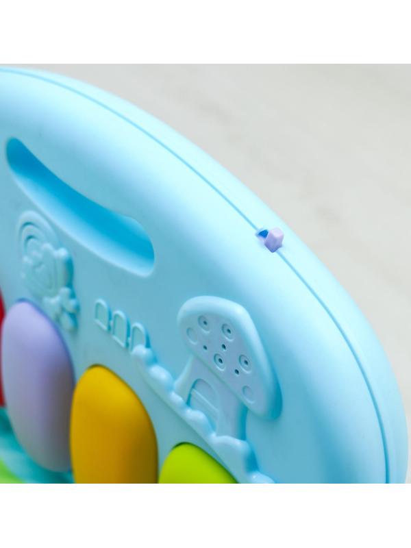 Развивающий коврик «Лев», с пианино, голубой