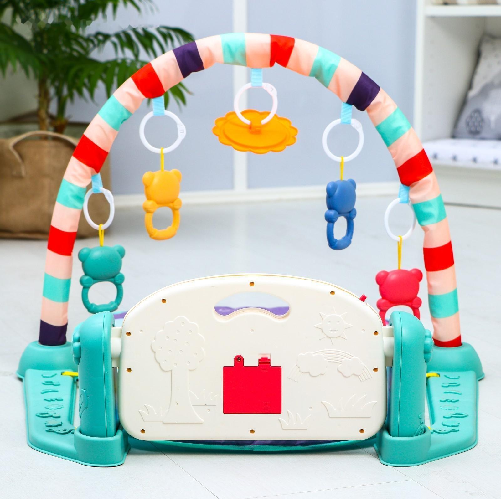 Развивающий коврик «Пляж», с пианино, голубой