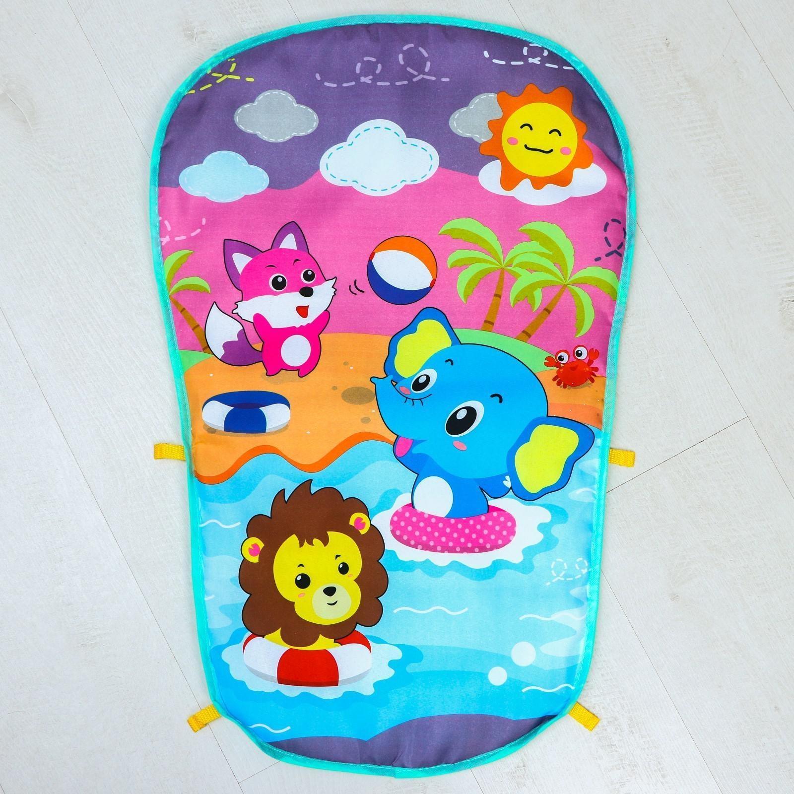 Развивающий коврик «Пляж», с пианино, голубой