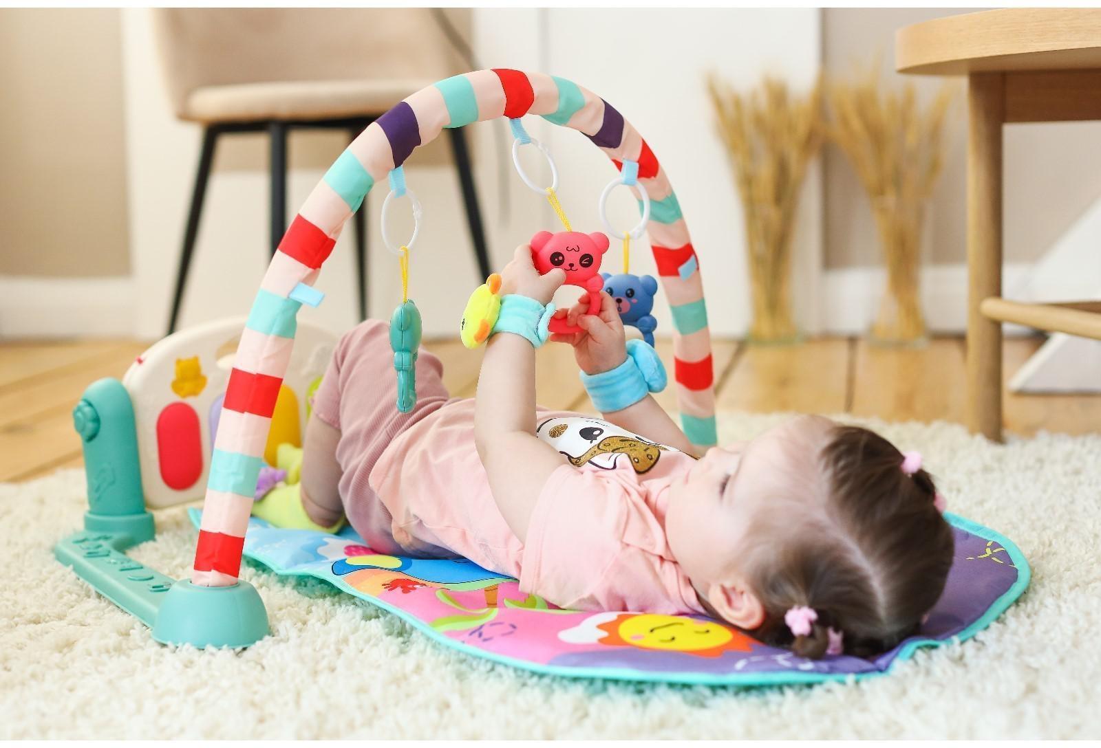 Развивающий коврик «Пляж», с пианино, голубой