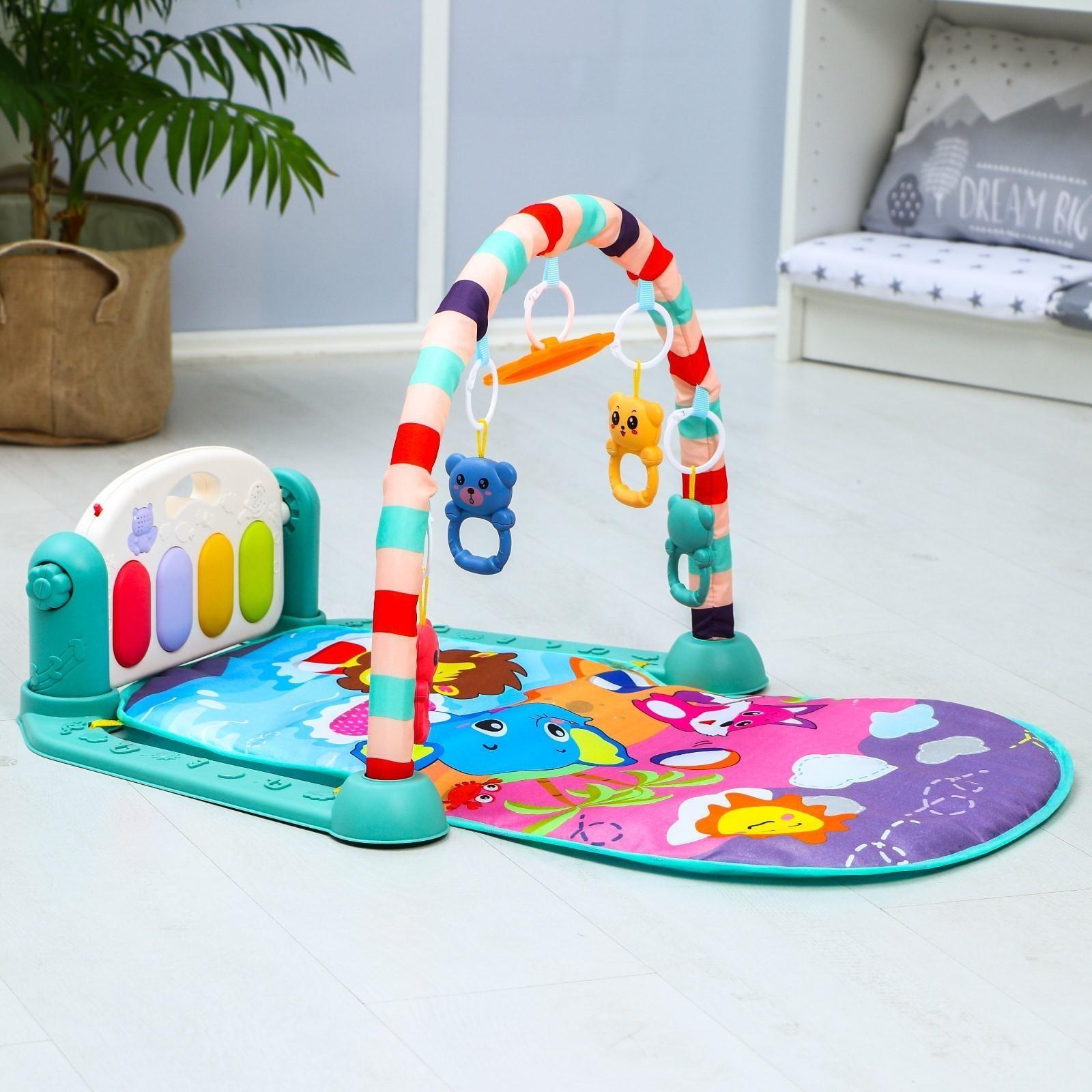 Развивающий коврик «Пляж», с пианино, голубой