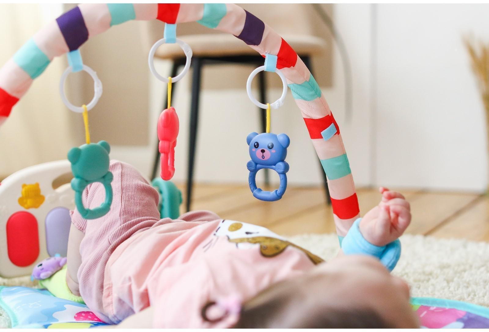 Развивающий коврик «Пляж», с пианино, голубой